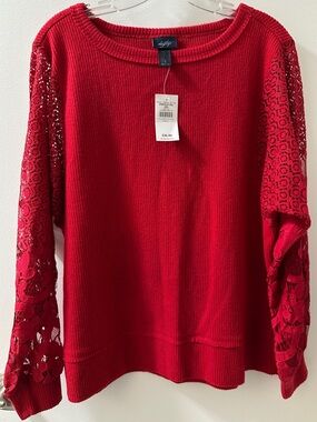 Daytrip Jester Red Ribbed Knit Top